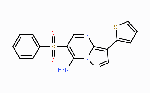 CAS No. 692733-11-2, 6-(Phenylsulfonyl)-3-(2-thienyl)pyrazolo[1,5-a]pyrimidin-7-amine
