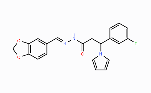 CAS No. 866134-01-2, N'-[(E)-1,3-Benzodioxol-5-ylmethylidene]-3-(3-chlorophenyl)-3-(1H-pyrrol-1-yl)propanohydrazide