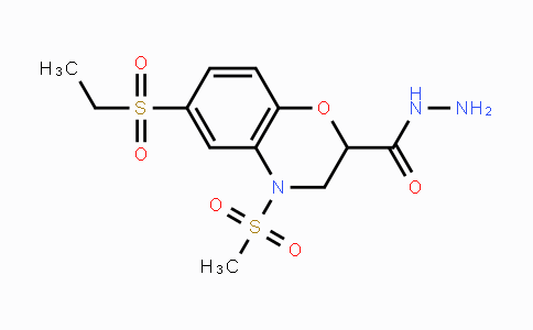CAS No. 866134-32-9, 6-(Ethylsulfonyl)-4-(methylsulfonyl)-3,4-dihydro-2H-1,4-benzoxazine-2-carbohydrazide
