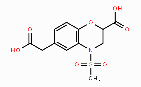 CAS No. 866134-50-1, 6-(Carboxymethyl)-4-(methylsulfonyl)-3,4-dihydro-2H-1,4-benzoxazine-2-carboxylic acid