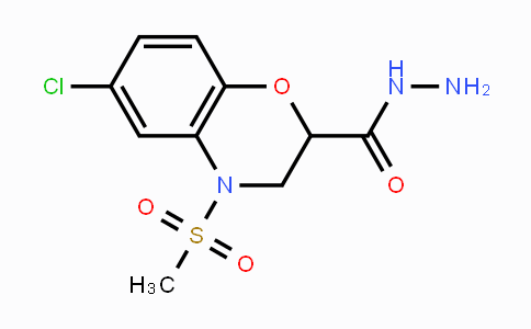 CAS No. 866134-85-2, 6-Chloro-4-(methylsulfonyl)-3,4-dihydro-2H-1,4-benzoxazine-2-carbohydrazide