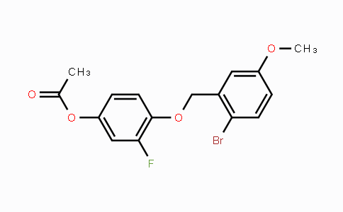 CAS No. 882747-94-6, 4-[(2-Bromo-5-methoxybenzyl)oxy]-3-fluorophenyl acetate