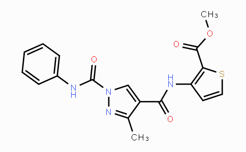 CAS No. 321574-09-8, Methyl 3-({[1-(anilinocarbonyl)-3-methyl-1H-pyrazol-4-yl]carbonyl}amino)-2-thiophenecarboxylate