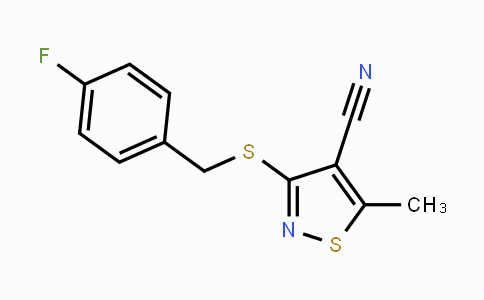 CAS No. 339021-11-3, 3-[(4-Fluorobenzyl)sulfanyl]-5-methyl-4-isothiazolecarbonitrile