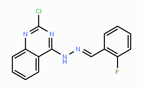 CAS No. 339025-94-4, 2-Fluorobenzenecarbaldehyde N-(2-chloro-4-quinazolinyl)hydrazone