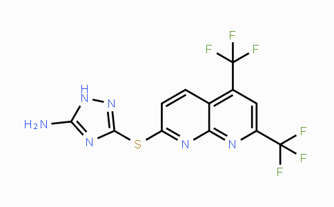 CAS No. 339026-17-4, 3-{[5,7-Bis(trifluoromethyl)[1,8]naphthyridin-2-yl]sulfanyl}-1H-1,2,4-triazol-5-amine