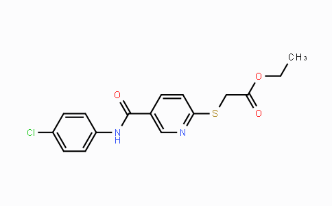 CAS No. 339030-28-3, Ethyl 2-({5-[(4-chloroanilino)carbonyl]-2-pyridinyl}sulfanyl)acetate