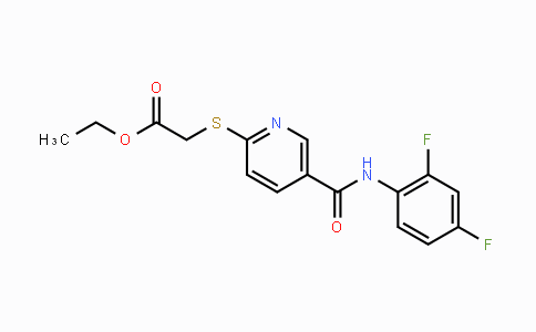 CAS No. 339030-67-0, Ethyl 2-({5-[(2,4-difluoroanilino)carbonyl]-2-pyridinyl}sulfanyl)acetate