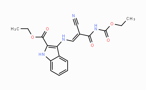 CAS No. 339099-05-7, Ethyl 3-({2-cyano-3-[(ethoxycarbonyl)amino]-3-oxo-1-propenyl}amino)-1H-indole-2-carboxylate