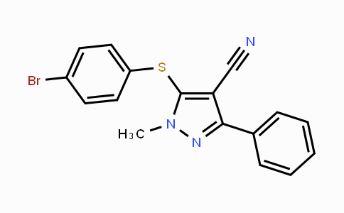 CAS No. 321998-64-5, 5-[(4-Bromophenyl)sulfanyl]-1-methyl-3-phenyl-1H-pyrazole-4-carbonitrile