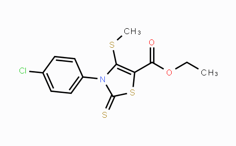 CAS No. 866136-39-2, Ethyl 3-(4-chlorophenyl)-4-(methylsulfanyl)-2-thioxo-2,3-dihydro-1,3-thiazole-5-carboxylate