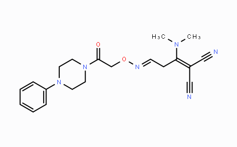 CAS No. 339102-98-6, 2-(1-(Dimethylamino)-3-{[2-oxo-2-(4-phenylpiperazino)ethoxy]imino}propylidene)malononitrile