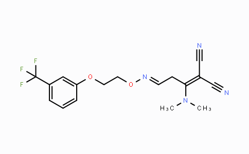 CAS No. 339103-02-5, 2-[1-(Dimethylamino)-3-({2-[3-(trifluoromethyl)phenoxy]ethoxy}imino)propylidene]malononitrile