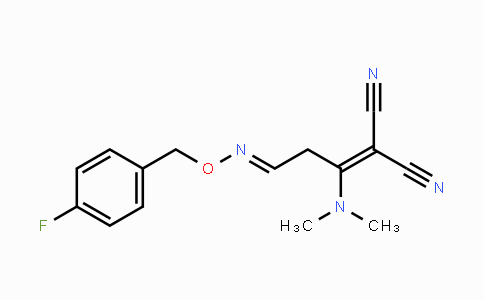 CAS No. 339103-04-7, 2-(1-(Dimethylamino)-3-{[(4-fluorobenzyl)oxy]imino}propylidene)malononitrile