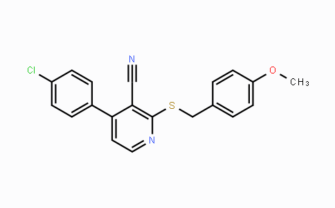 CAS No. 339103-68-3, 4-(4-Chlorophenyl)-2-[(4-methoxybenzyl)sulfanyl]nicotinonitrile