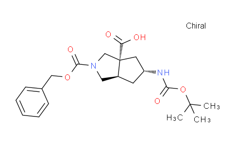 MC11R624 | 1537880-03-7 | (3aR,5R,6aR)-2-benzyloxycarbonyl-5-(tert-butoxycarbonylamino)-1,3,4,5,6,6a-hexahydrocyclopenta[c]pyrrole-3a-carboxylic acid