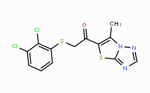 CAS No. 866136-57-4, 2-[(2,3-Dichlorophenyl)sulfanyl]-1-(6-methyl[1,3]thiazolo[3,2-b][1,2,4]triazol-5-yl)-1-ethanone