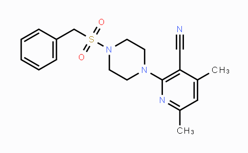CAS No. 478081-75-3, 2-[4-(Benzylsulfonyl)piperazino]-4,6-dimethylnicotinonitrile