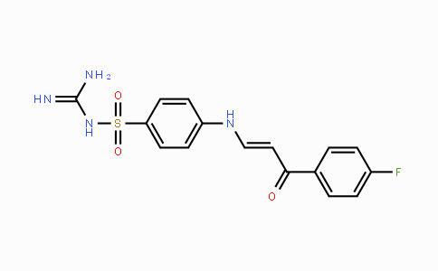 CAS No. 423742-56-7, {[Amino(imino)methyl]amino}(4-{[(E)-3-(4-fluorophenyl)-3-oxo-1-propenyl]amino}phenyl)dioxo-lambda~6~-sulfane