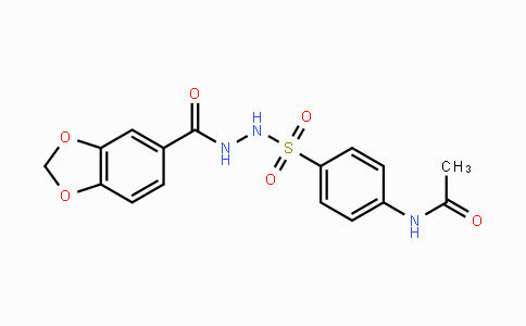 CAS No. 866138-28-5, N-(4-{[2-(1,3-Benzodioxol-5-ylcarbonyl)hydrazino]sulfonyl}phenyl)acetamide