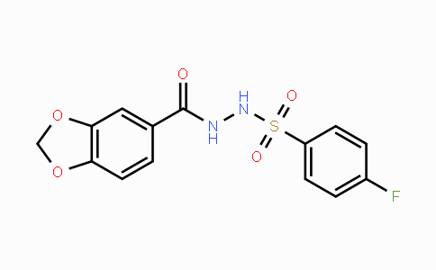 CAS No. 866138-29-6, N'-(1,3-Benzodioxol-5-ylcarbonyl)-4-fluorobenzenesulfonohydrazide