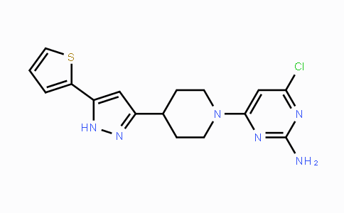 CAS No. 1025762-04-2, 4-Chloro-6-{4-[5-(2-thienyl)-1H-pyrazol-3-yl]piperidino}-2-pyrimidinylamine