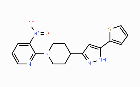CAS No. 1030937-65-5, 1-(3-Nitro-2-pyridinyl)-4-[5-(2-thienyl)-1H-pyrazol-3-yl]piperidine