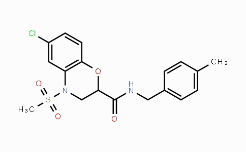 CAS No. 866142-52-1, 6-Chloro-N-(4-methylbenzyl)-4-(methylsulfonyl)-3,4-dihydro-2H-1,4-benzoxazine-2-carboxamide