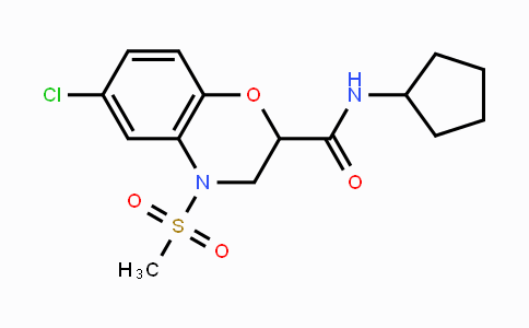 MC120155 | 866142-57-6 | 6-Chloro-N-cyclopentyl-4-(methylsulfonyl)-3,4-dihydro-2H-1,4-benzoxazine-2-carboxamide