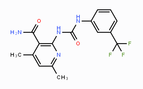 CAS No. 338975-96-5, 4,6-Dimethyl-2-({[3-(trifluoromethyl)anilino]carbonyl}amino)nicotinamide