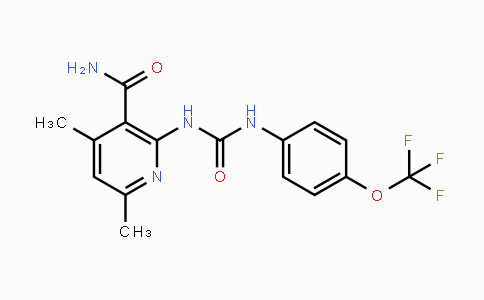 CAS No. 338975-98-7, 4,6-Dimethyl-2-({[4-(trifluoromethoxy)anilino]carbonyl}amino)nicotinamide
