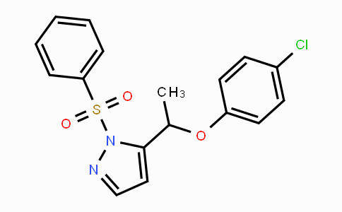 CAS No. 321999-03-5, 4-Chlorophenyl 1-[1-(phenylsulfonyl)-1H-pyrazol-5-yl]ethyl ether