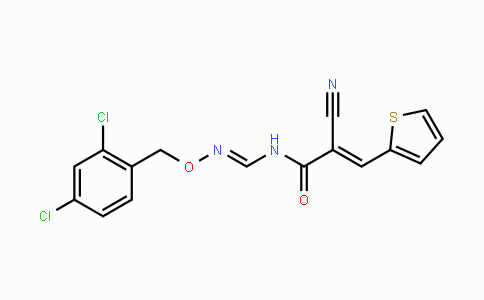 CAS No. 338976-39-9, 2-Cyano-N-({[(2,4-dichlorobenzyl)oxy]imino}methyl)-3-(2-thienyl)acrylamide