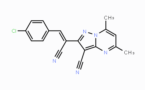 CAS No. 338977-13-2, 2-[2-(4-Chlorophenyl)-1-cyanovinyl]-5,7-dimethylpyrazolo[1,5-a]pyrimidine-3-carbonitrile