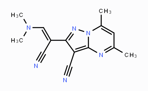 CAS No. 338977-21-2, 2-[1-Cyano-2-(dimethylamino)vinyl]-5,7-dimethylpyrazolo[1,5-a]pyrimidine-3-carbonitrile