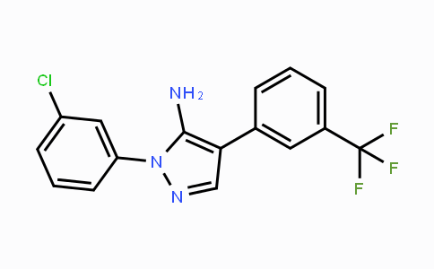 CAS No. 324008-97-1, 1-(3-Chlorophenyl)-4-[3-(trifluoromethyl)phenyl]-1H-pyrazol-5-amine