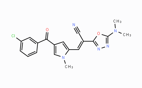 CAS No. 338978-23-7, 3-[4-(3-Chlorobenzoyl)-1-methyl-1H-pyrrol-2-yl]-2-[5-(dimethylamino)-1,3,4-oxadiazol-2-yl]acrylonitrile