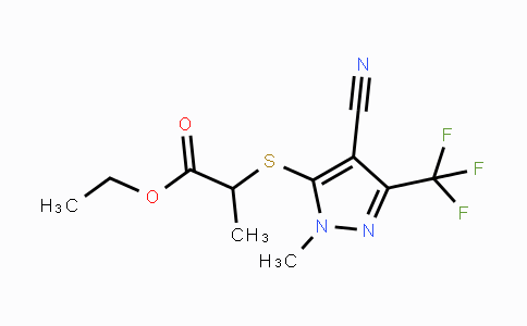 CAS No. 324009-04-3, Ethyl 2-{[4-cyano-1-methyl-3-(trifluoromethyl)-1H-pyrazol-5-yl]sulfanyl}propanoate