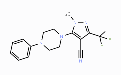 CAS No. 324009-06-5, 1-Methyl-5-(4-phenylpiperazino)-3-(trifluoromethyl)-1H-pyrazole-4-carbonitrile