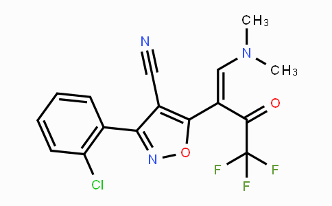 CAS No. 339106-73-9, 3-(2-Chlorophenyl)-5-[2-(dimethylamino)-1-(2,2,2-trifluoroacetyl)vinyl]-4-isoxazolecarbonitrile