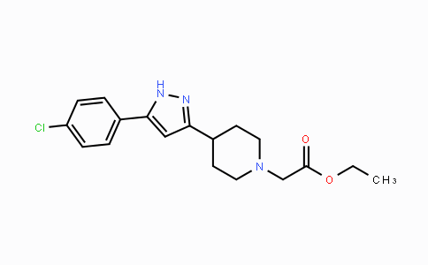 CAS No. 321848-30-0, Ethyl 2-{4-[5-(4-chlorophenyl)-1H-pyrazol-3-yl]piperidino}acetate