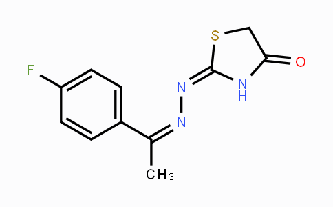 CAS No. 478248-06-5, 2-{(E)-2-[(Z)-1-(4-Fluorophenyl)ethylidene]hydrazono}-1,3-thiazolan-4-one