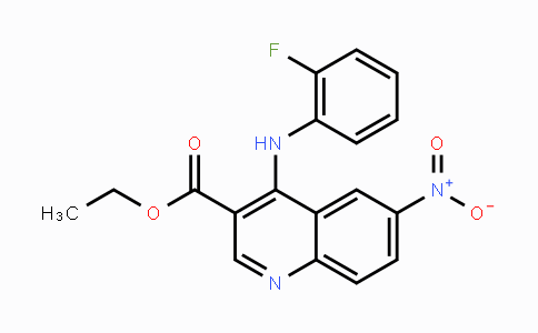 CAS No. 478248-32-7, Ethyl 4-(2-fluoroanilino)-6-nitro-3-quinolinecarboxylate