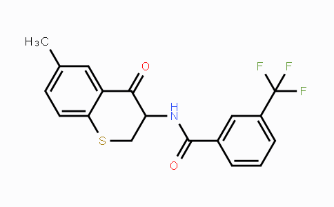 CAS No. 692738-27-5, N-(6-Methyl-4-oxo-3,4-dihydro-2H-thiochromen-3-yl)-3-(trifluoromethyl)benzenecarboxamide