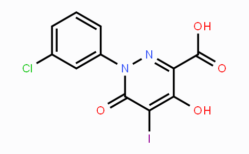 CAS No. 383148-80-9, 1-(3-Chlorophenyl)-4-hydroxy-5-iodo-6-oxo-1,6-dihydro-3-pyridazinecarboxylic acid