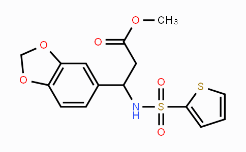 CAS No. 866144-33-4, Methyl 3-(1,3-benzodioxol-5-yl)-3-[(2-thienylsulfonyl)amino]propanoate
