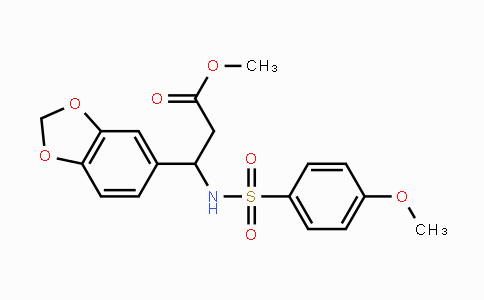 CAS No. 866144-34-5, Methyl 3-(1,3-benzodioxol-5-yl)-3-{[(4-methoxyphenyl)sulfonyl]amino}propanoate