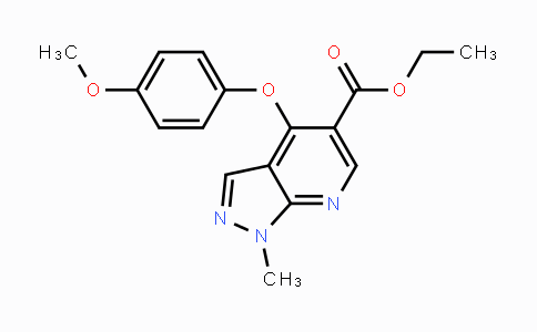 CAS No. 866144-59-4, Ethyl 4-(4-methoxyphenoxy)-1-methyl-1H-pyrazolo[3,4-b]pyridine-5-carboxylate