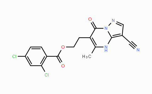 CAS No. 866144-74-3, 2-(3-Cyano-5-methyl-7-oxo-4,7-dihydropyrazolo[1,5-a]pyrimidin-6-yl)ethyl 2,4-dichlorobenzenecarboxylate