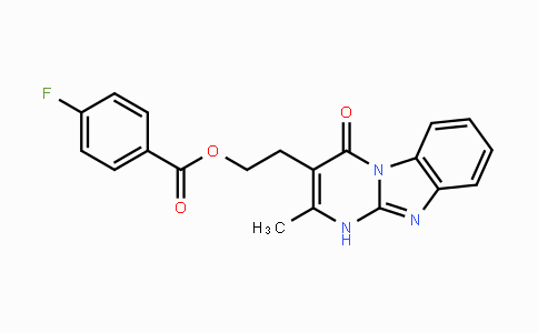 CAS No. 866144-92-5, 2-(2-Methyl-4-oxo-1,4-dihydropyrimido[1,2-a][1,3]benzimidazol-3-yl)ethyl 4-fluorobenzenecarboxylate